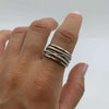 Layered Silver Pearl Ring