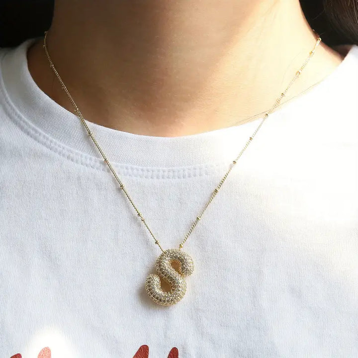 Gold Initial Necklace Set VIP