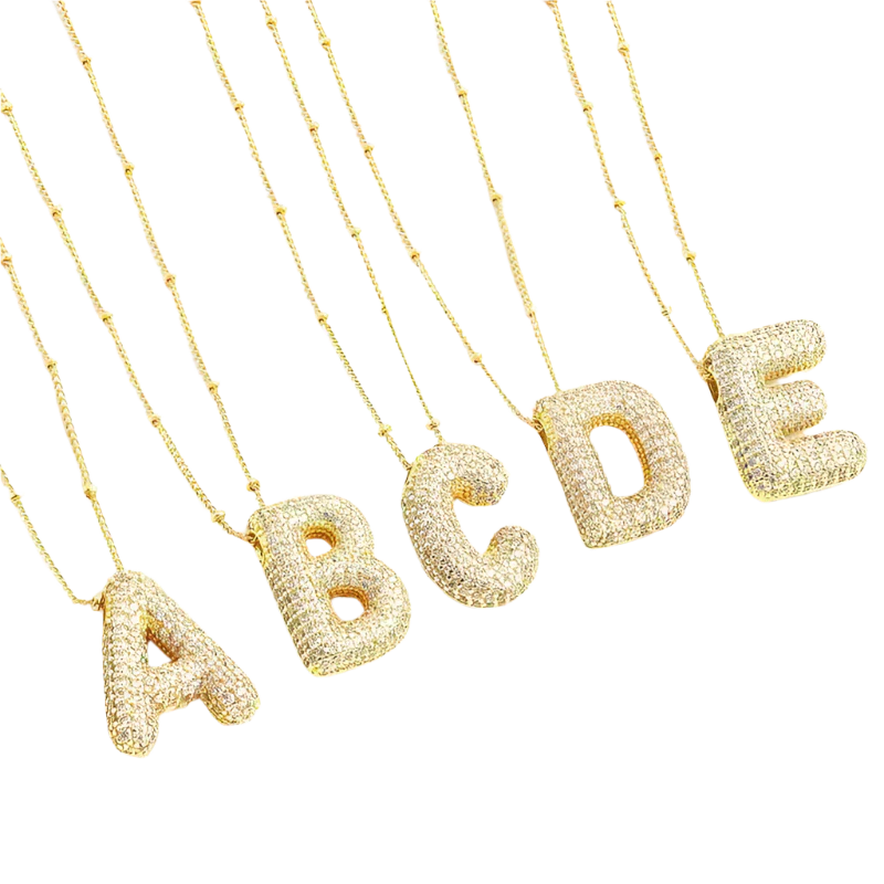 Gold Initial Necklace Set VIP