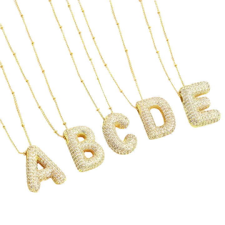 Gold Initial Necklace Set VIP