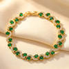 Gold Emerald Halo Bracelet