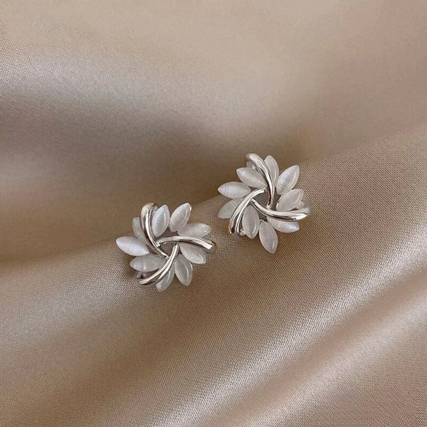 Elegant Opal Petal Earrings