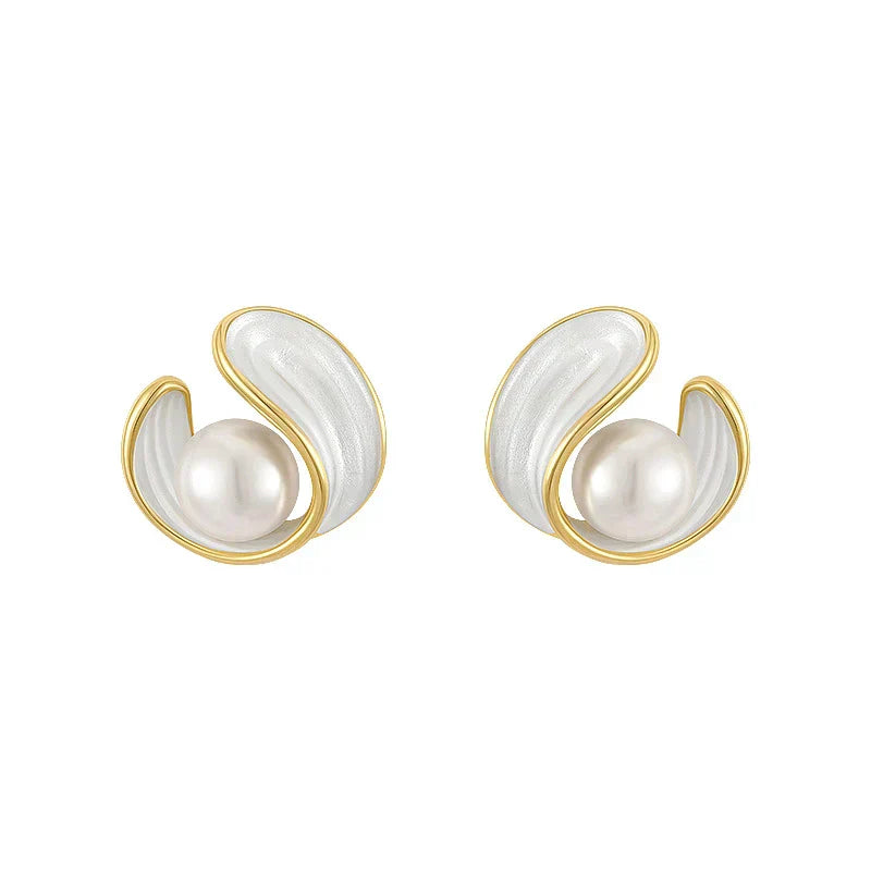 Opal and Pearl Drop Earrings