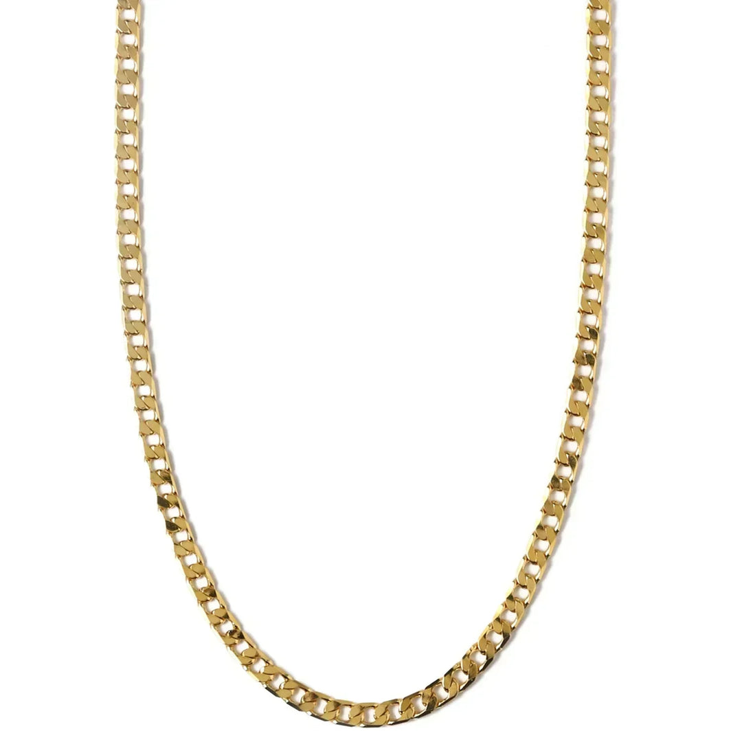 Flat Link Gold Curb Chain Necklace VIP