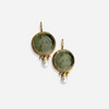 Vintage Green Stone and Pearl Earrings for Women VIP