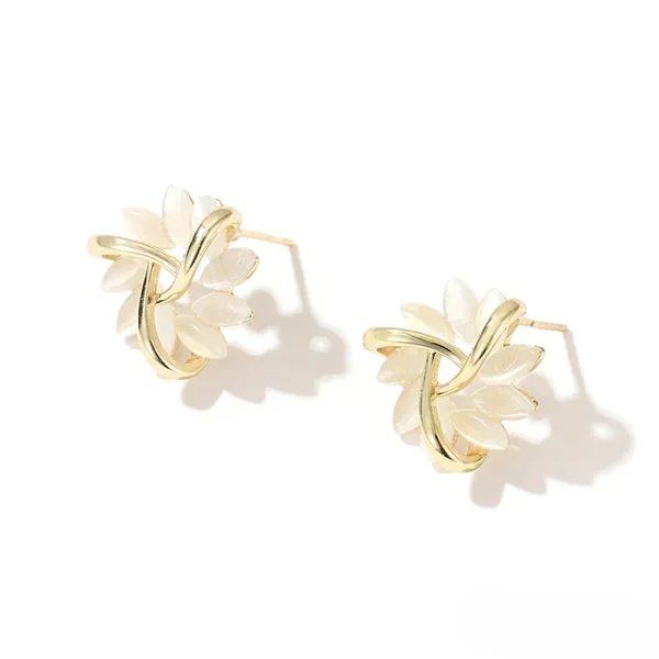 Elegant Opal Petal Earrings VIP