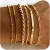 Gold Mixed Link Bracelet Set