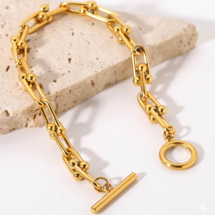 Gold T-Bar Bracelet