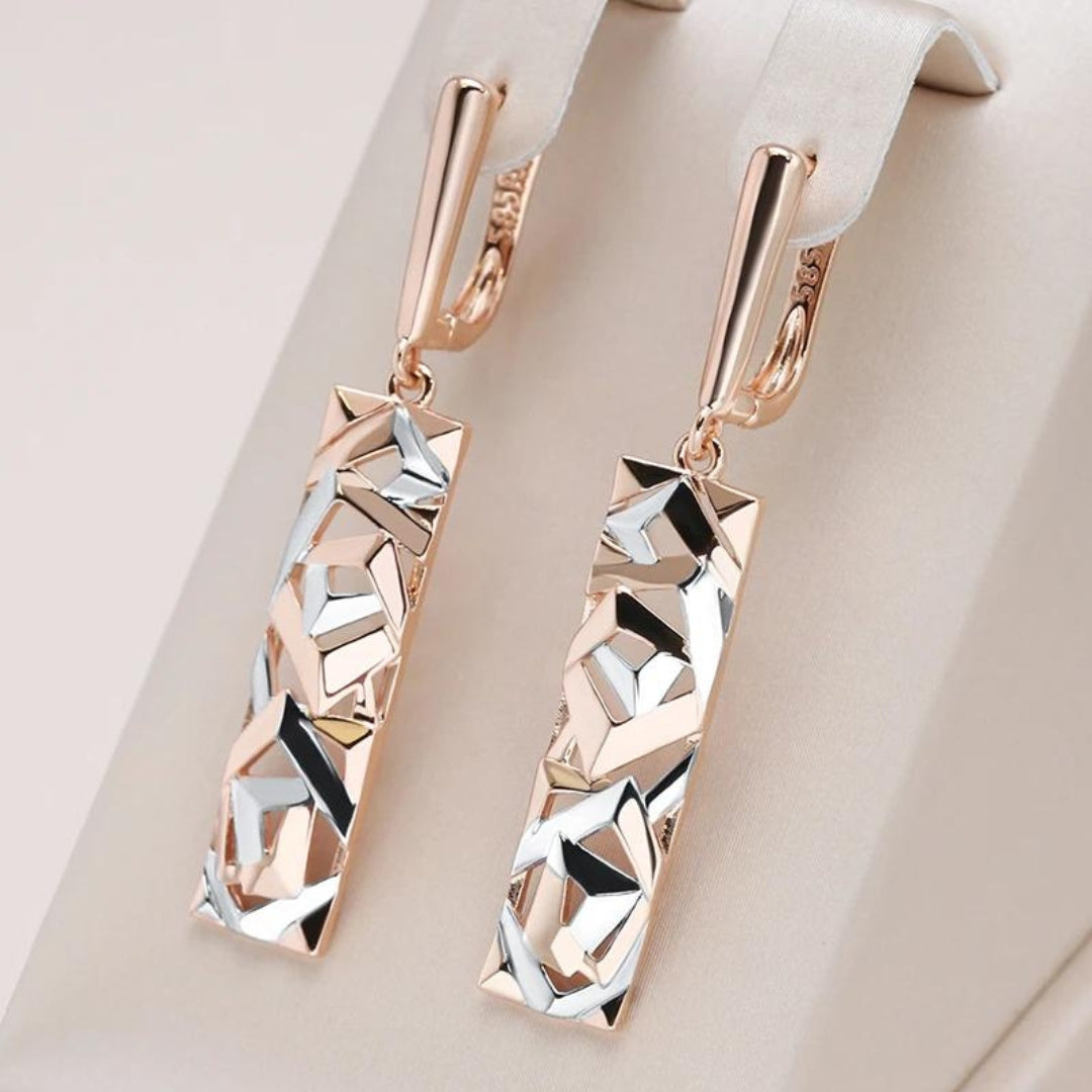Gold & Silver Rectangular Earrings for Women VIP