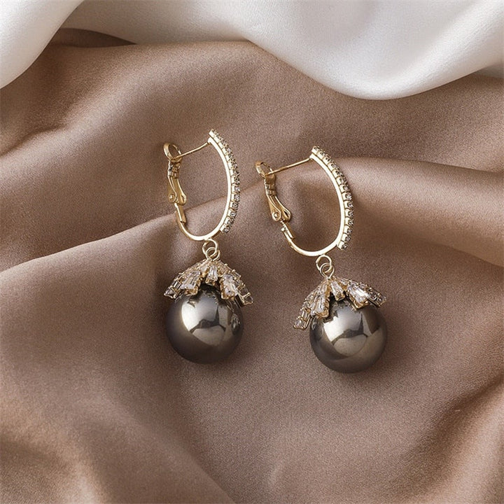 Crystal and Pearl Drop Earrings