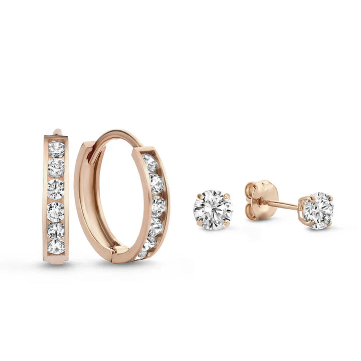 Golden Stone Earring Set