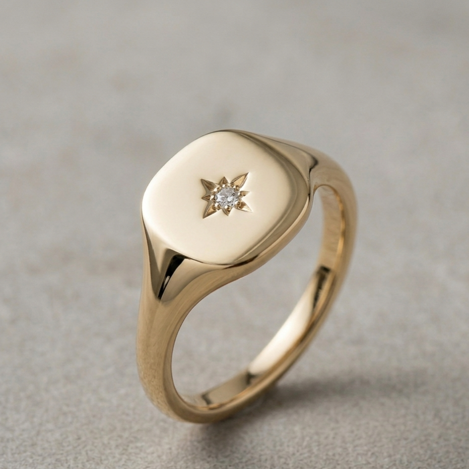 Gold Moissanite Ring