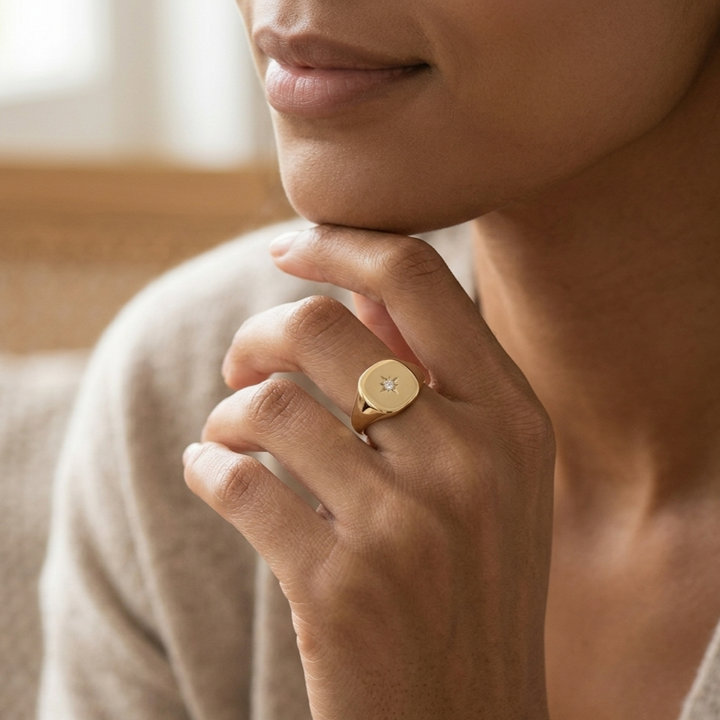 Gold Moissanite Ring