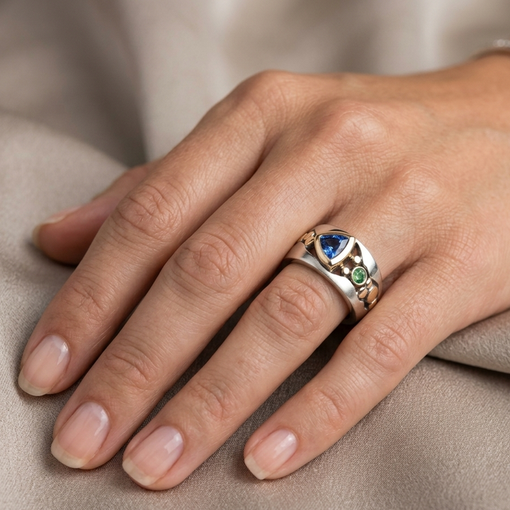 Vintage Blue Crystal Ring