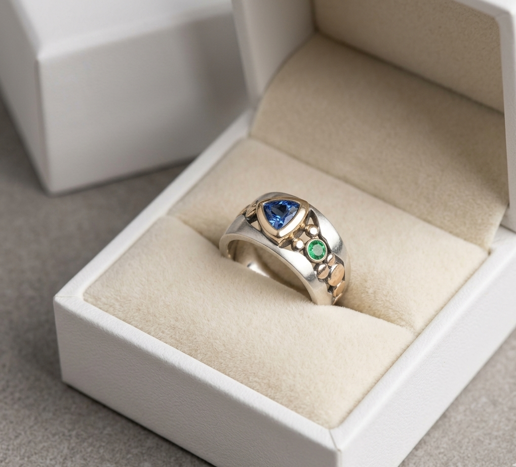 Vintage Blue Crystal Ring