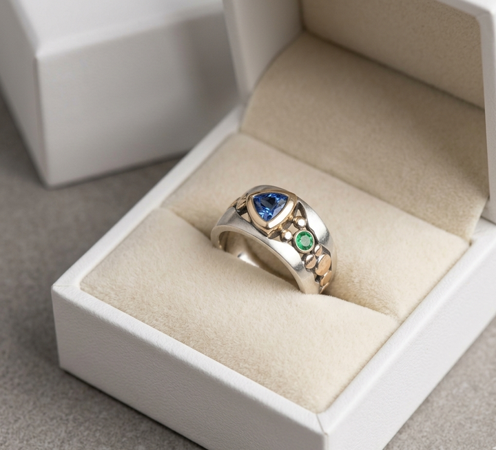 Vintage Blue Crystal Ring