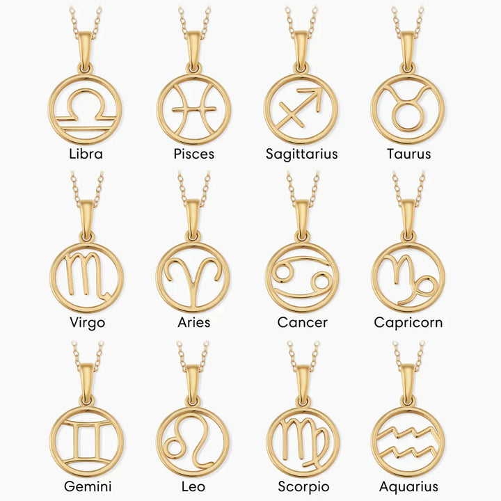 Gold Zodiac Sign Necklace VIP