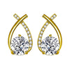 Gold Crossover Crystal Earrings