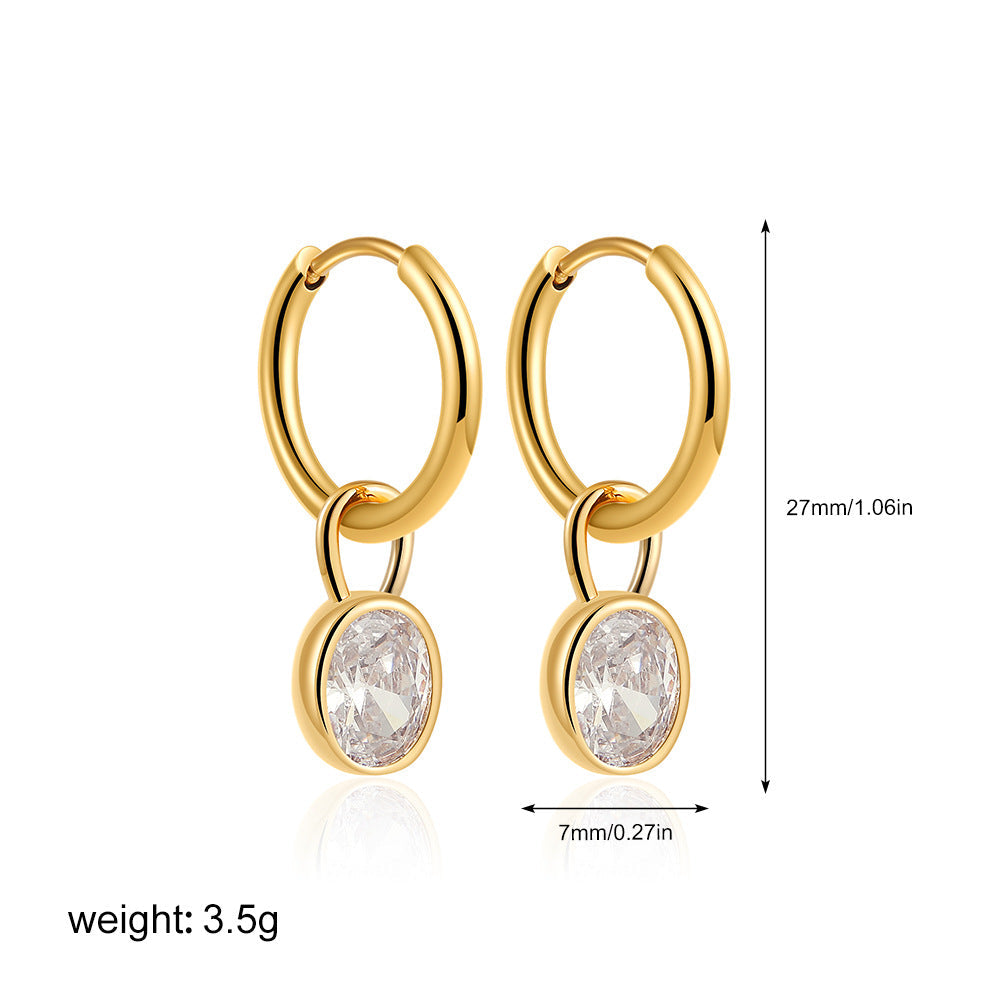 Vintage Gold Crystal Round Earrings