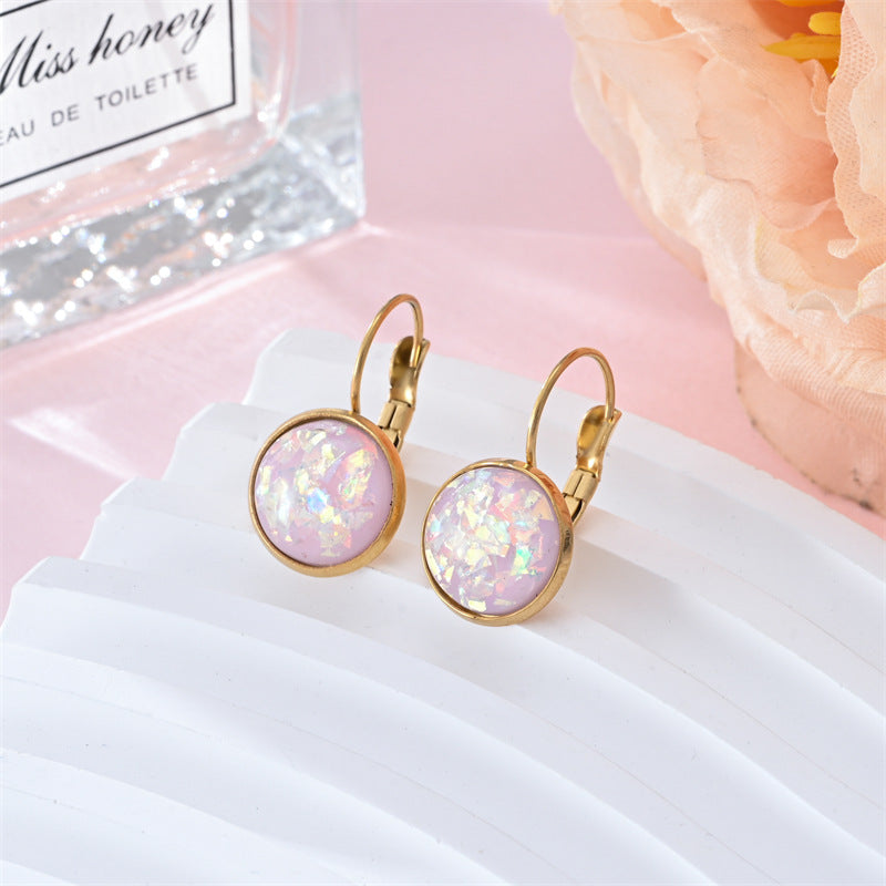 Vintage Gold & White Opal Earrings VIP