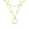 Three-Strand Necklace with Open Circle in Gold VIP