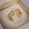 Gold Double Zirconia Ring