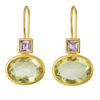 Green and Gold Crystal Earrings
