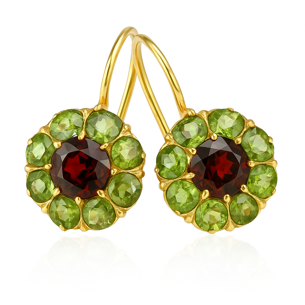 Green and Red Crystal Drop Earrings VIP
