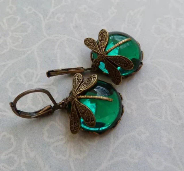 Antique Crystal Dragonfly Earrings VIP