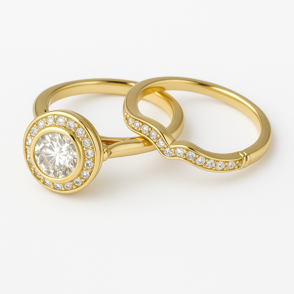 Vintage Gold and Zircon Ring Set