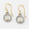 Vintage Gold Earrings with Silver Zirconia VIP