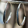 Silver Brushed Hoop Earrings