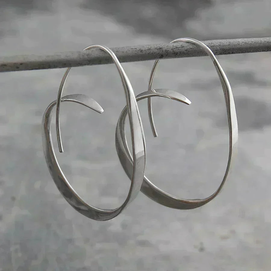 Gold Spiral Threader Earrings