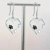 Silver Paw and Heart Earrings VIP