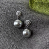 Elegant Black Pearl Earrings with Rhinestones VIP