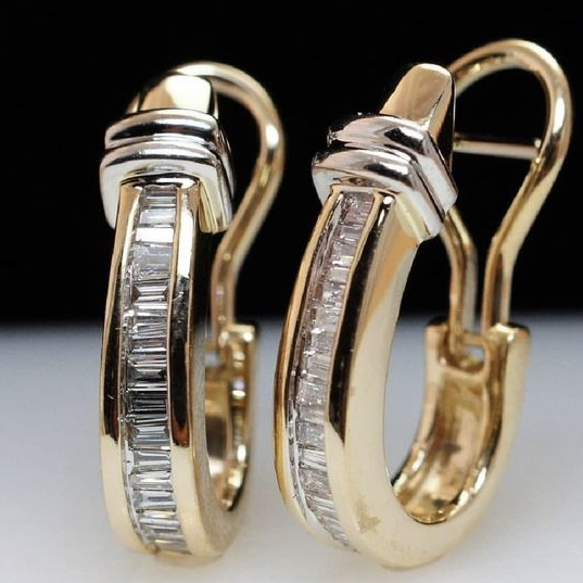 Vintage Gold-Inlaid Crystal Earrings VIP