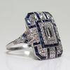 Vintage Blue Silver Ring for Women VIP