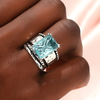 Silver Ocean Glass Ring VIP
