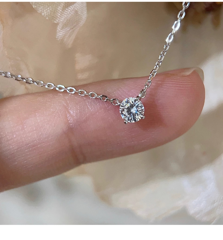 Gold Moissanite Stone Necklace VIP