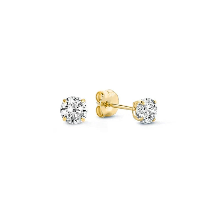 Gold Stone Stud Earrings