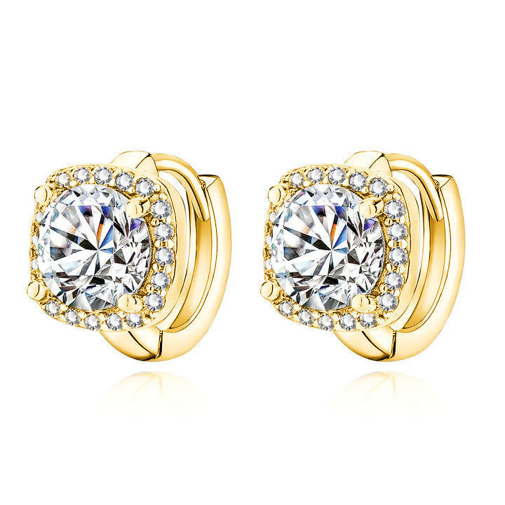 Gold Square Earrings
