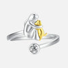 Adjustable Sterling Silver Link Ring