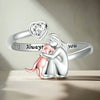 Adjustable Silver Dog Ring
